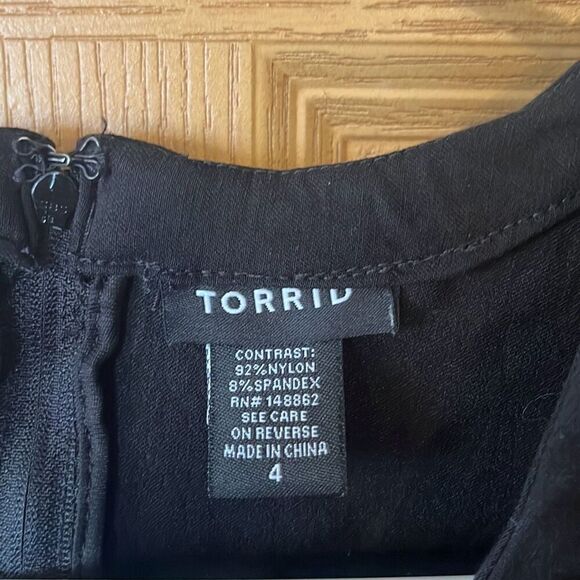 Torrid Black Woven Lace-Up Peplum Top Size 4X - Picture 5 of 9